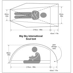 Abmessungen Big Sky International Soul 1P Zelt