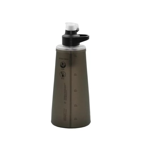 Katadyn BeFree Wasserfilter AC 1L Schwarz mit Skala und Reinigungsanleitung auf der Rückseite