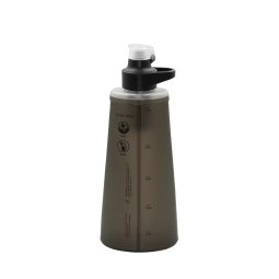 Katadyn BeFree Wasserfilter AC 1L Schwarz mit Skala und Reinigungsanleitung auf der Rückseite