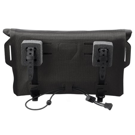 Rückseite ORTLIEB Velo-Sling Lenkertasche schwarz mit verschiedenen Befestigungsoptionen