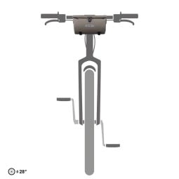 ORTLIEB Velo-Sling Lenkertasche Dark Sand am Fahrrad montiert
