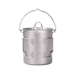 SilverAnt Titanium 750ml Pot mit Henkel mit Klappgriffen