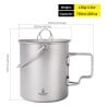 Maße SilverAnt Titanium 750ml Pot mit Henkel