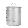 SilverAnt Titanium 500ml Cup with Lid mit eingeklappten Griffen