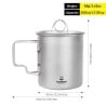 Abmessungen SilverAnt Titanium 500ml Cup with Lid