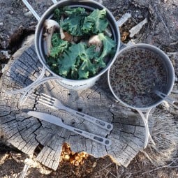 SilverAnt 2250ml Titanium 3-Piece Camping Cookware im Einsatz