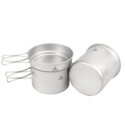 SilverAnt 2250ml Titanium 3-Piece Camping Cookware mit verschiedenen Topfgrößen