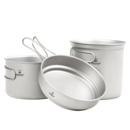 SilverAnt 2250ml Titanium 3-Piece Camping Cookware
