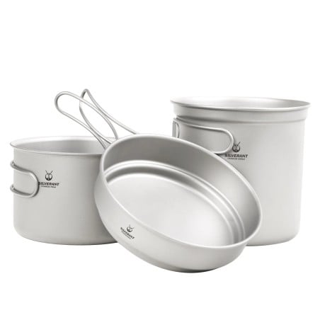 SilverAnt 2250ml Titanium 3-Piece Camping Cookware