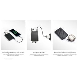 Mit der Nitecore Powerbank POCKET10000 können zwei Geräte gleichzeitig geladen werden