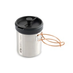 GSI Glacier Personal Javapress Kaffeepresse mit Pressstempel aufgesetzt