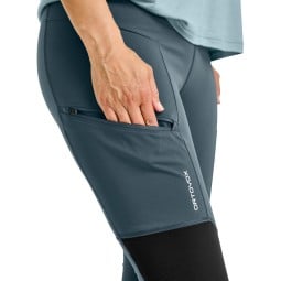Ortovox Seceda Tights Damen Dark Arctic Grey mit Reißverschlusstasche