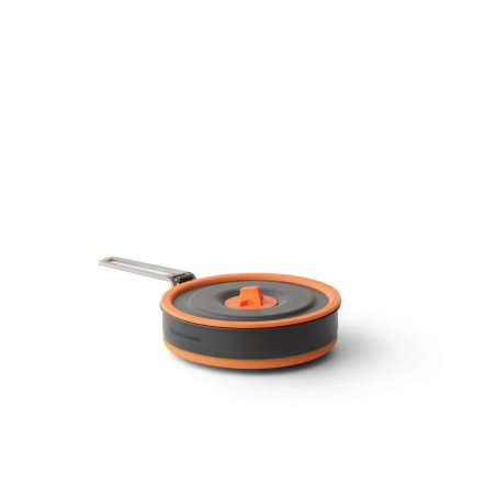 Sea to Summit Frontier UL Collapsible Pot 1L eingeklappt mit Griff seitlich befestigt