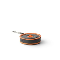 Sea to Summit Frontier UL Collapsible Pot 1L eingeklappt mit Griff seitlich befestigt