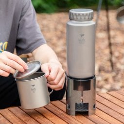 Keith Titanium Nesting Camp Set mit Hobo, kleinem Topf und Flasche