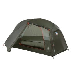Big Agnes Copper Spur UL1 Zelt Lichen Green mit aufgerolltem Eingang