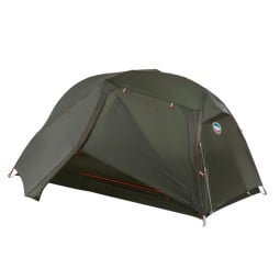Big Agnes Copper Spur UL1 Zelt Lichen Green mit teils hochgespanntem Eingang