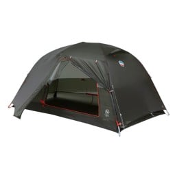 Big Agnes Copper Spur UL2 Zelt Lichen Green Eingang halb hochgerollt