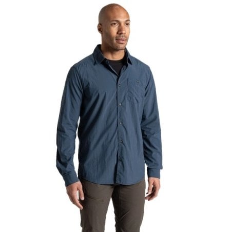 Craghoppers NosiLife Nuoro Langarmshirt II Blue Stone Hemd Frontansicht