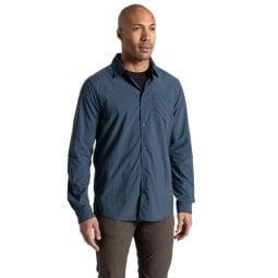 Craghoppers NosiLife Nuoro Langarmshirt II Blue Stone Hemd Frontansicht