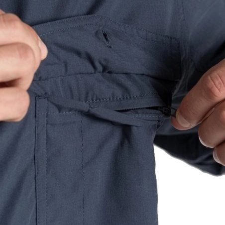 Versteckte Reißverschlusstasche im Craghoppers NosiLife Kiwi Langarmshirt Ombre Blue