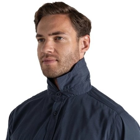 Craghoppers NosiLife Kiwi Langarmshirt Ombre Blue mit ausklappbarem Kragen