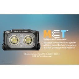 Nitecore NU25 MCT UL Stirnlampe - mit zwei unterschiedlichen Leuchtquellen.