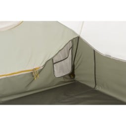 Nemo Aurora Ridge 2P Zelt + Footprint mit Taschen an der Zeltinnenwand