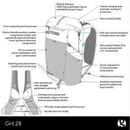 Features Gossamer Gear Grit 28 Fastpack Tagesrucksack