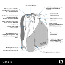 Features am Gossamer Gear Cima 15 Tagesrucksack