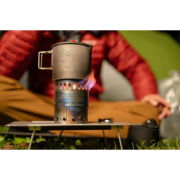 Evernew Ti Mug Pot 500 Stove Set im Einsatz