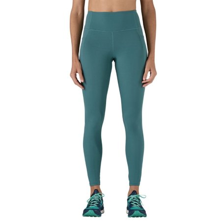 Vorderseite Patagonia Maipo 7/8 Stash Tights Damen Wetland Blue - das Model trägt S bei 175 cm