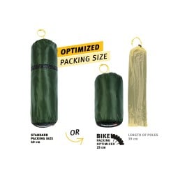 Wechsel Donna Zelt mit optimiertem Packsack für eine platzsparende Bikepacking Option