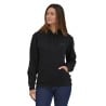 Patagonia Boardshort Logo Uprisal Hoody Black weibclihes Model Vorderseite