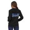 Patagonia Boardshort Logo Uprisal Hoody Black weibliches Model Rückseite