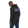 Patagonia Boardshort Logo Uprisal Hoody Black männliches Model 185 cm Größe M Rückseite