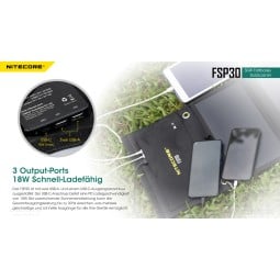 Nitecore Solarpanel FSP30 mit 3 Outputs