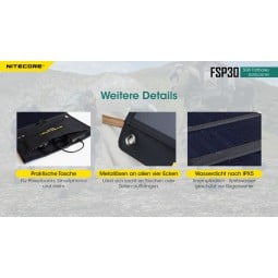 Features Nitecore Solarpanel FSP30