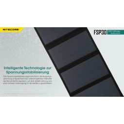 Nitecore Solarpanel FSP30 mit automatischer Stabilisierung von Spannungsschwankungen