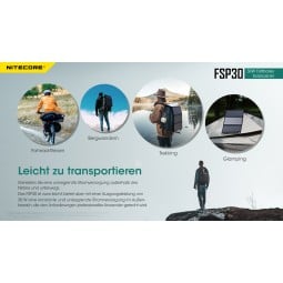 Leichtes Nitecore Solarpanel FSP30 für unterschiedliche Outdoor Abenteuer