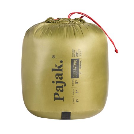 Kompaktes Packmaß des Pajak Quest 4 Two Deckenschlafsacks