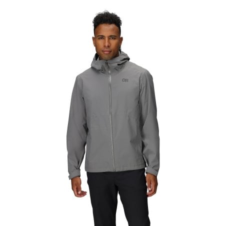 Outdoor Research Stratoburst Stretch Rain Jacket Wolf Grey Vorderseite