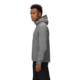 Outdoor Research Stratoburst Stretch Rain Jacket Wolf Grey Seitenansicht Outdoor Bekleidung Herren