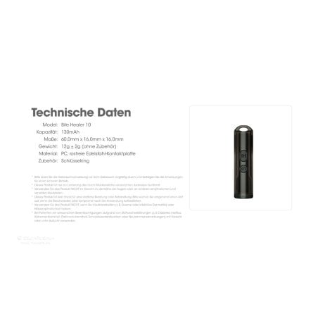 Technische Daten Nitecore Bite Healer Mückenstift