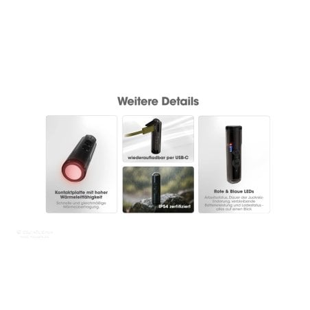Features des Nitecore Bite Healer Mückenstifts auf einen Blick
