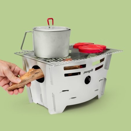 Die Picogrill 680 Feuerschale eignet sich auch zum Kochen mit Töpfen
