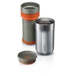 Wacaco Pipamoka Coffee Maker mit Schraubeinsatz und Deckel daneben