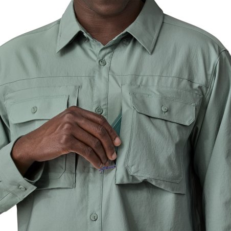 Patagonia Long-Sleeved Self Guided Sun Shirt TMBL mit versteckter Reißverschlusstasche Outdoor Bekleidung Herren