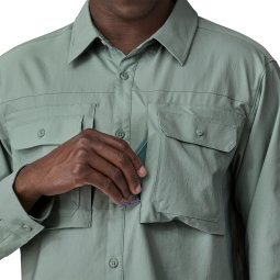 Patagonia Long-Sleeved Self Guided Sun Shirt TMBL mit versteckter Reißverschlusstasche Outdoor Bekleidung Herren