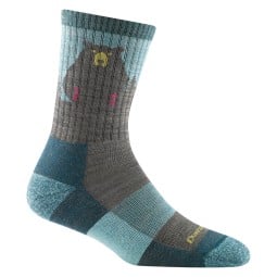 Darn Tough Bear Town Micro Crew Socke Damen Wandersocken mit Merinowolle Aqua